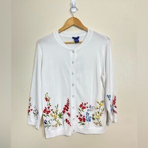 NWT Doncaster Collection Embroidered Floral Cardigan